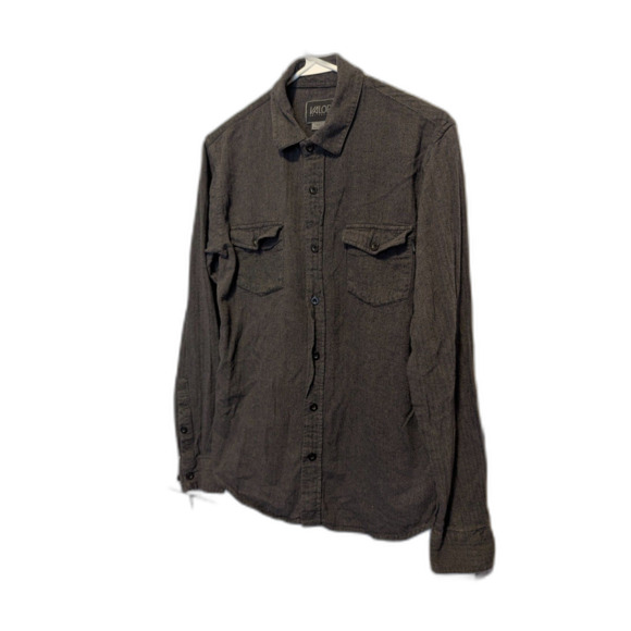 Valor Collective Dark Gray Flannel L/S Button Up Shirt Sz S Skater Streetwear - Picture 2 of 4